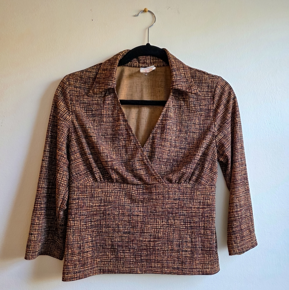Vintage Y2K Giorgio Fiorlini Collared V-Neck Top